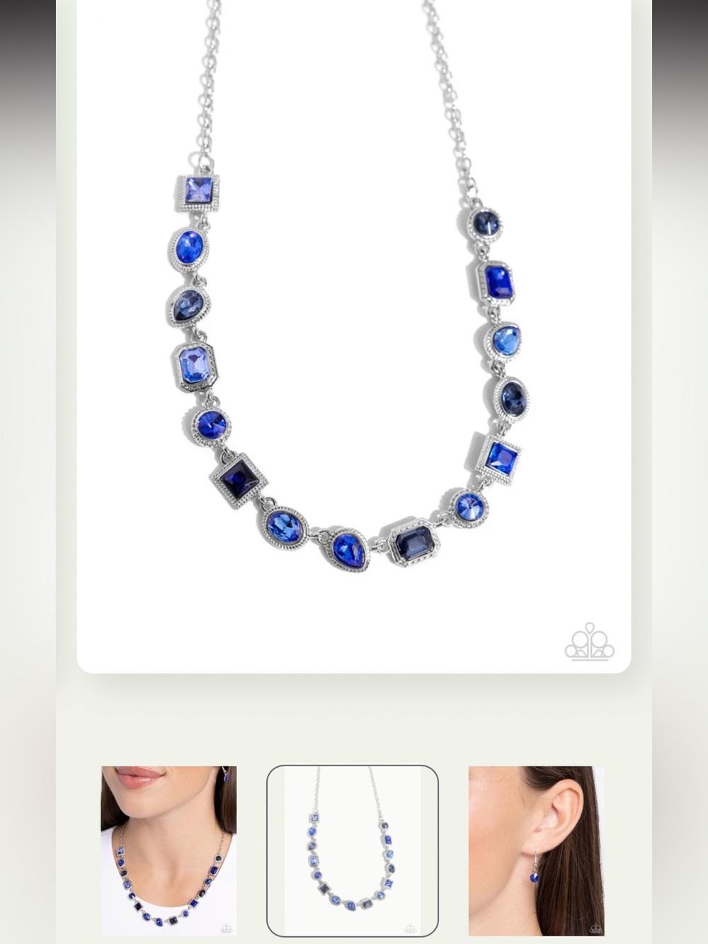 🔵🔷🔵 “GALLERY GLAM” BLUE NECKLACE WITH FREE EARRINGS ~ PAPARAZZI❗️ 🔵🔷🔵 - Picture 4 of 5